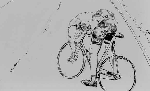 Cyclist resting