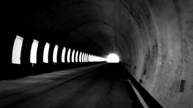 Cycling mountain tunnel